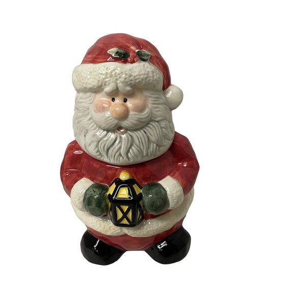 International Bazaar Other - International Bazaar Jolly Santa Clause Cookie Jar Canister Christmas Holiday 7"